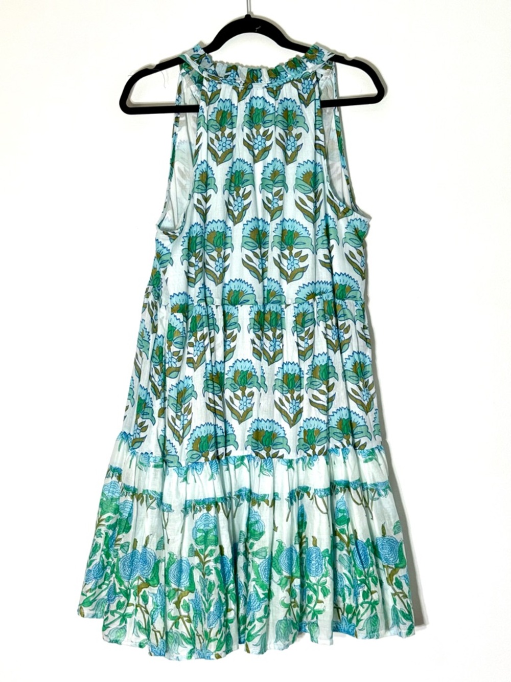 Calypso St. Barth Teal Floral Ruffled Sun Dress - Picture 4 of 4